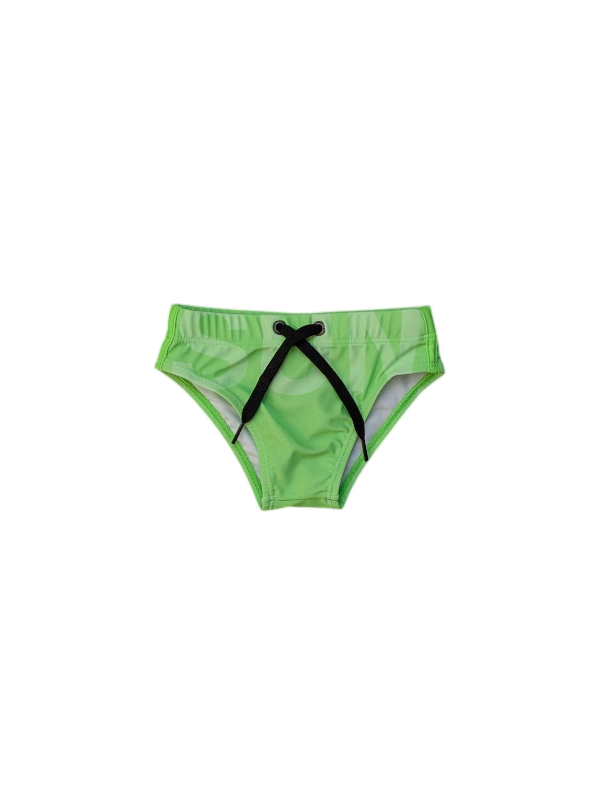 Costume slip verde fluo con dettagli logo Sundek