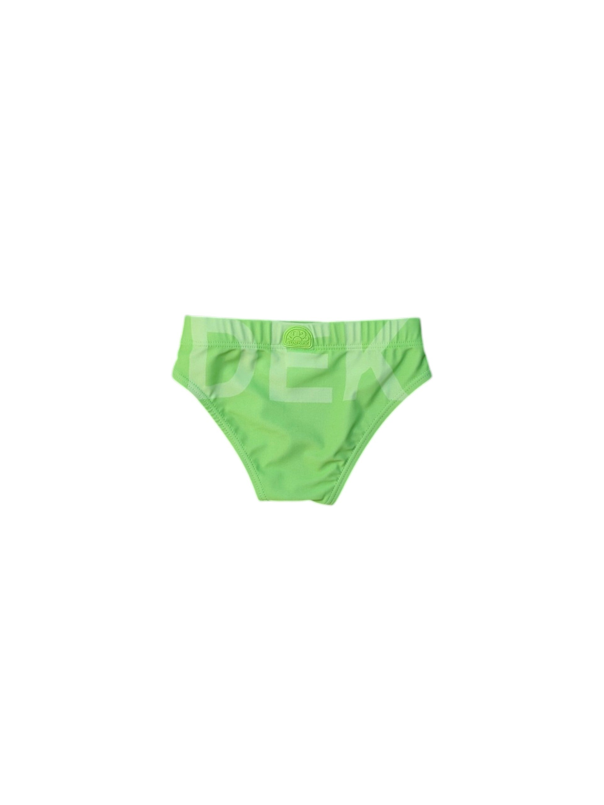 Costume slip verde fluo con dettagli logo Sundek