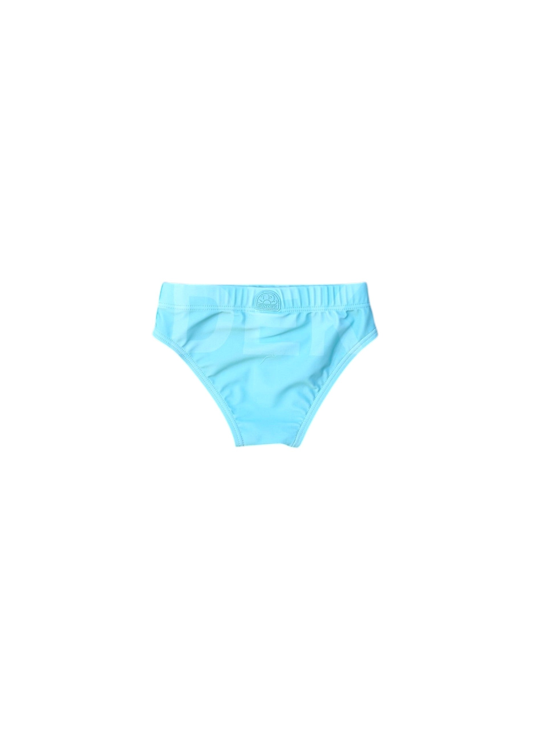 Costume slip azzurro con dettagli logo Sundek
