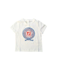 T-shirt bianca con stampa a contrasto Fendi