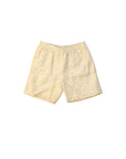 Bermuda di lino beige con stampa logo Fendi