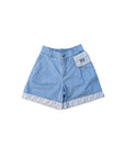 Bermuda di jeans blu a vita alta Fendi