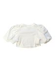 T-shirt bianca cropped con maniche a sbuffo Fendi