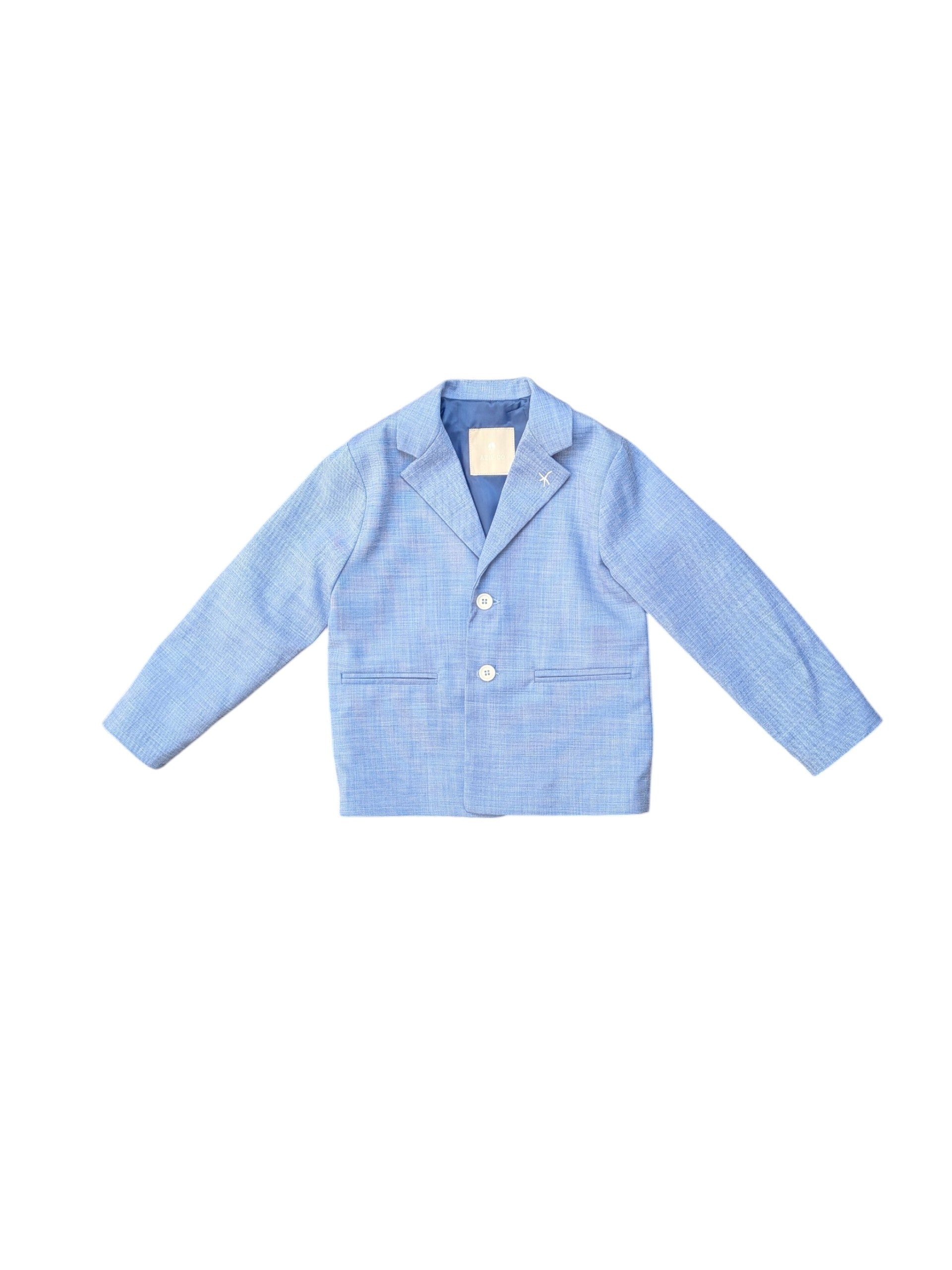 Giacca azzurra con logo cucito Atipico