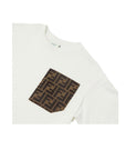 T-shirt bianca con taschino logato FF Fendi