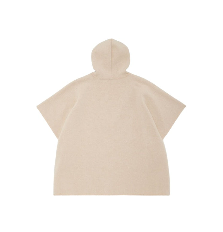 Mantella reversibile beige con logo a intarsio FF Fendi