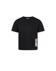 T-shirt nera con patch cucito logo Burberry
