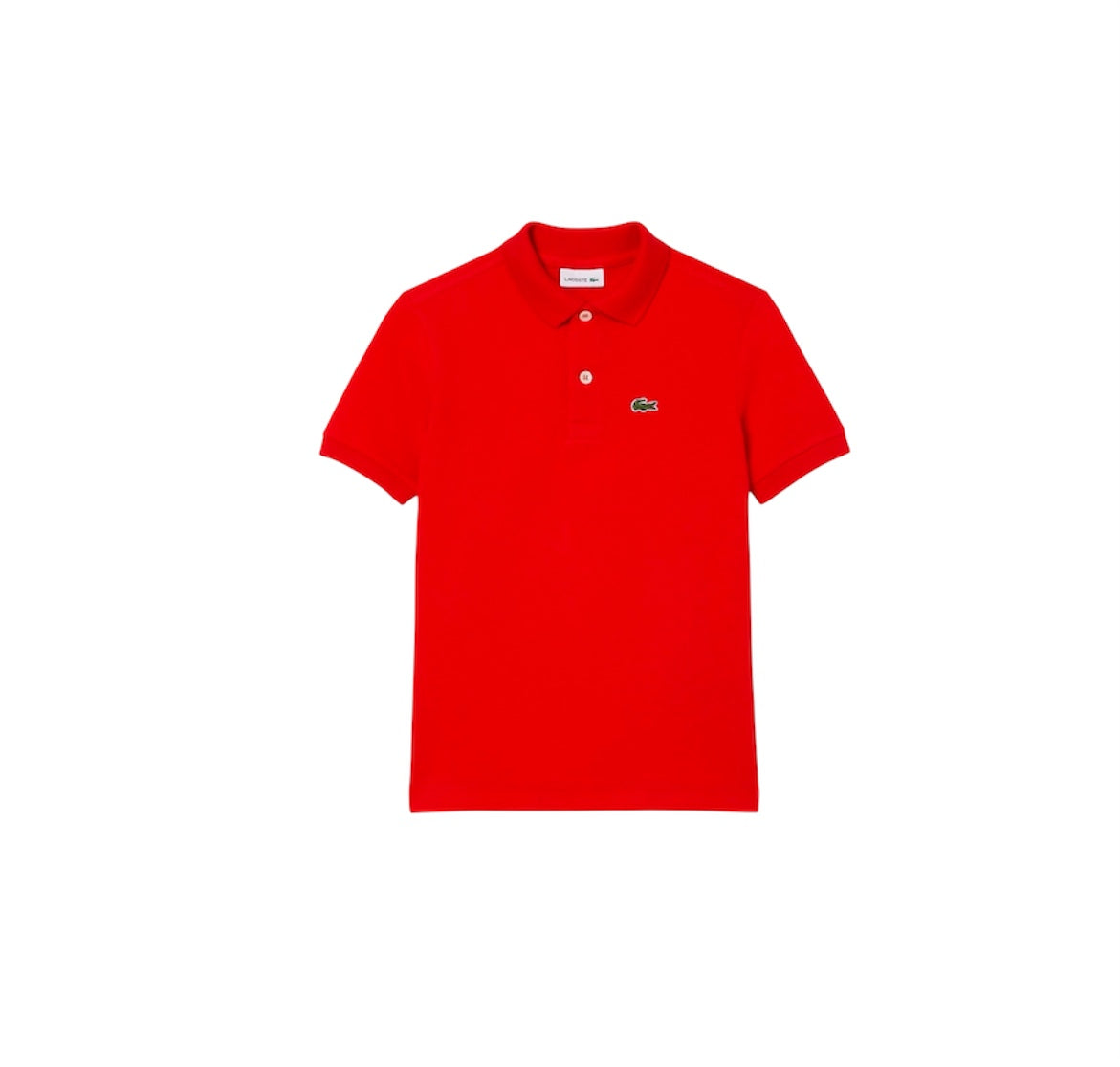 Polo rossa con patch logo Lacoste