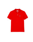 Polo rossa con patch logo Lacoste