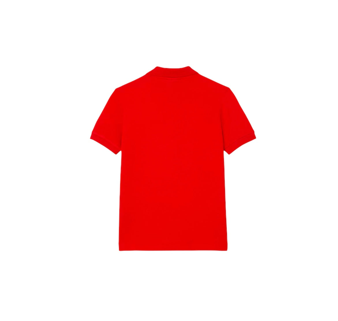 Polo rossa con patch logo Lacoste