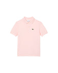 Polo rosa con patch logo Lacoste