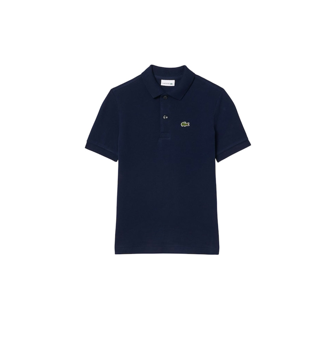 Polo blu navy con patch logo Lacoste