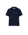 Polo blu navy con patch logo Lacoste