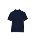Polo blu navy con patch logo Lacoste