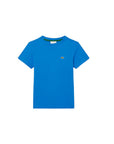 T-shirt blu con patch logo classico Lacoste