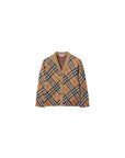 Cardigan beige baby con logo check Burberry