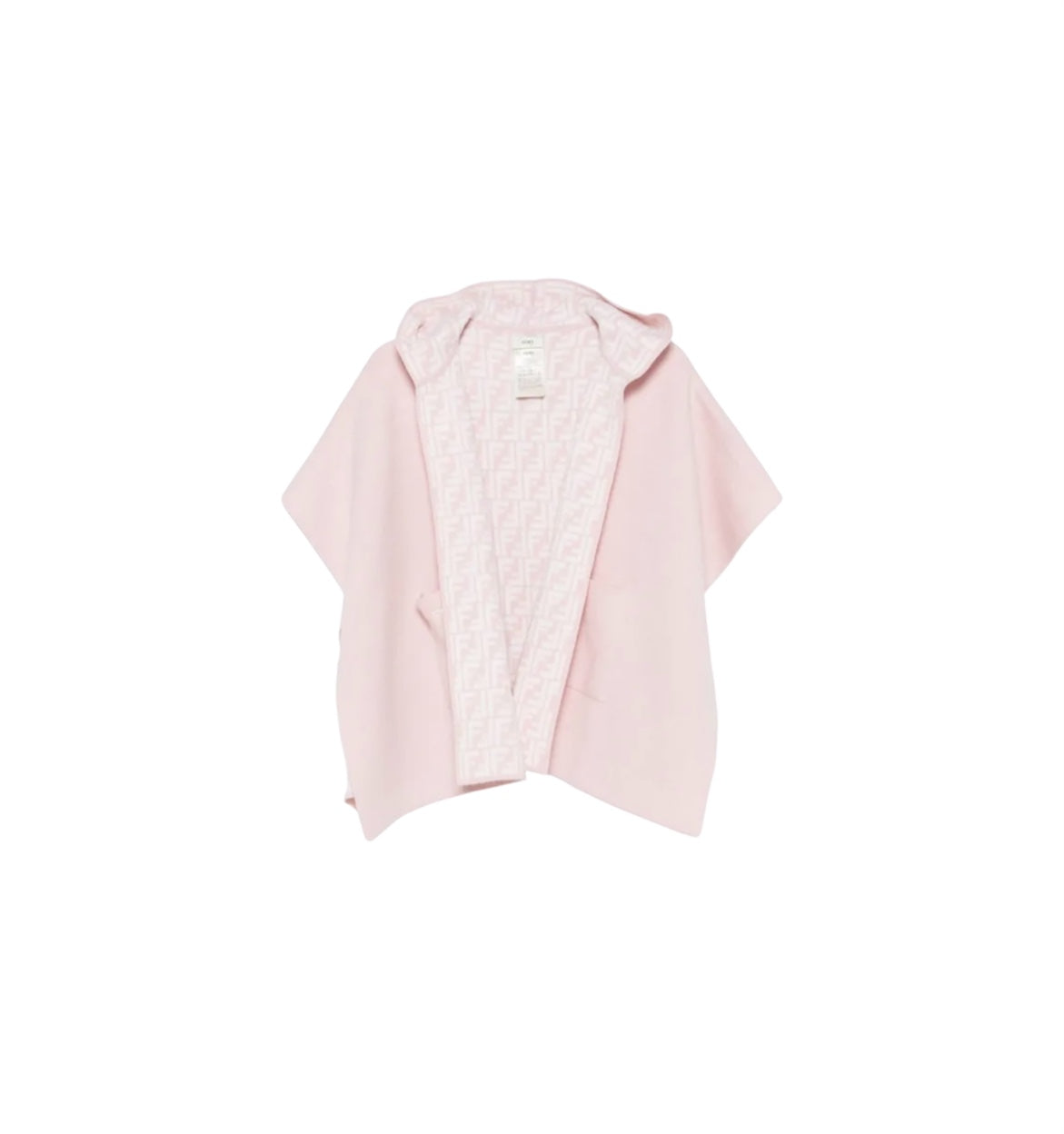 Mantella reversibile rosa con logo a intarsio FF Fendi