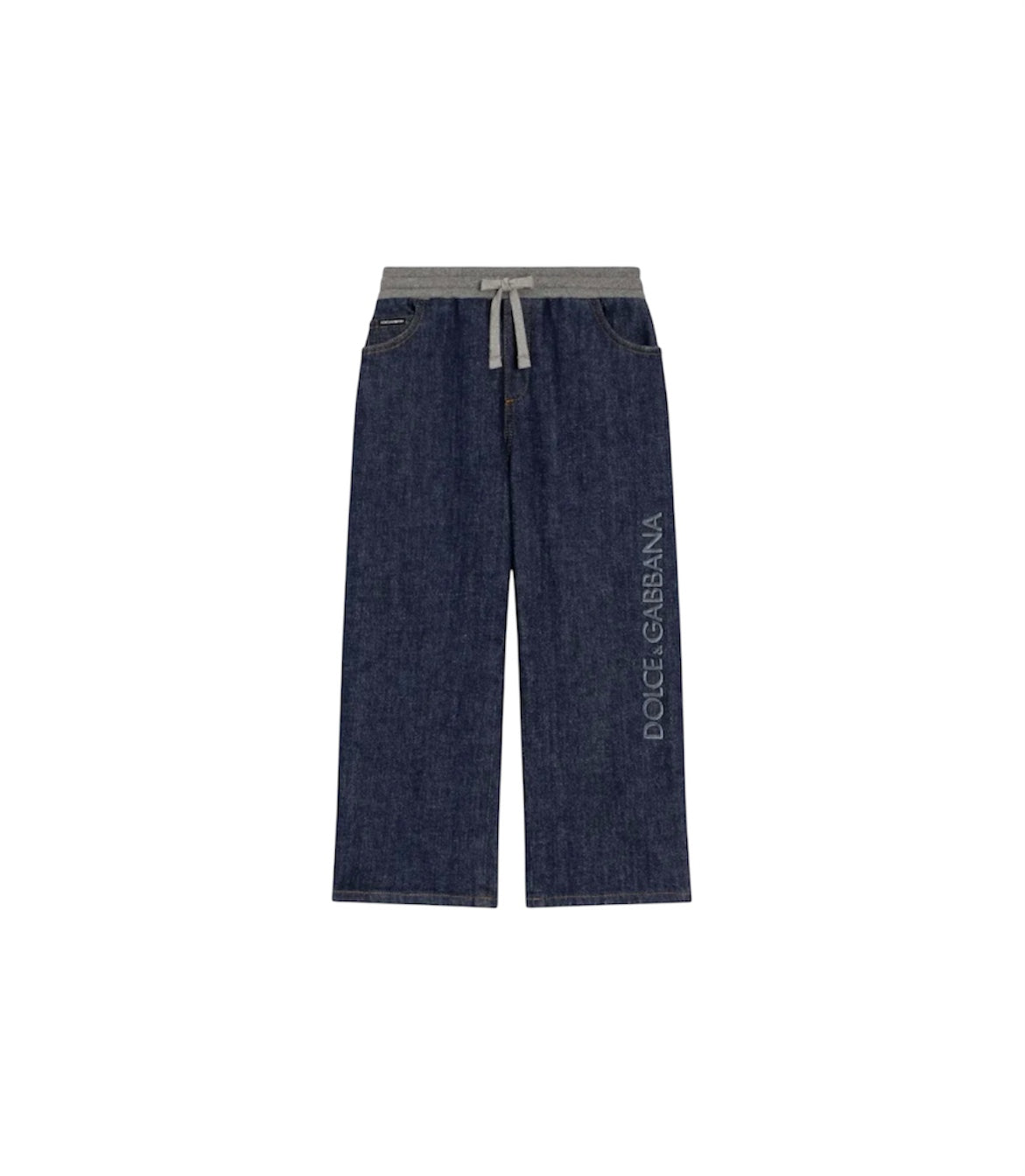 Jeans blu con stampa laterale Dolce &amp; Gabbana