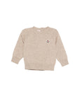 Maglione beige con patch logo Moncler