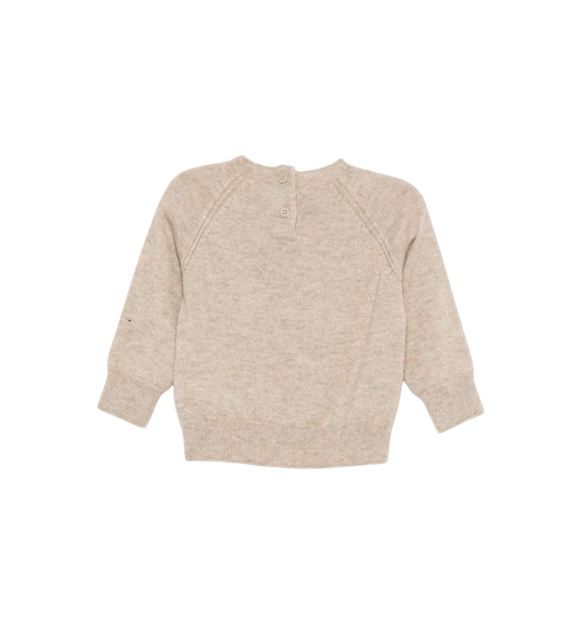 Maglione beige con patch logo Moncler