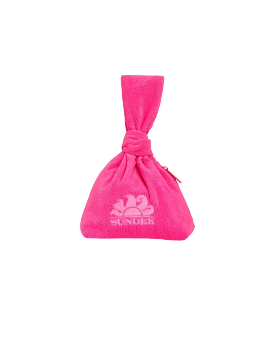 Pochette in spugna fuxia con logo Sundek