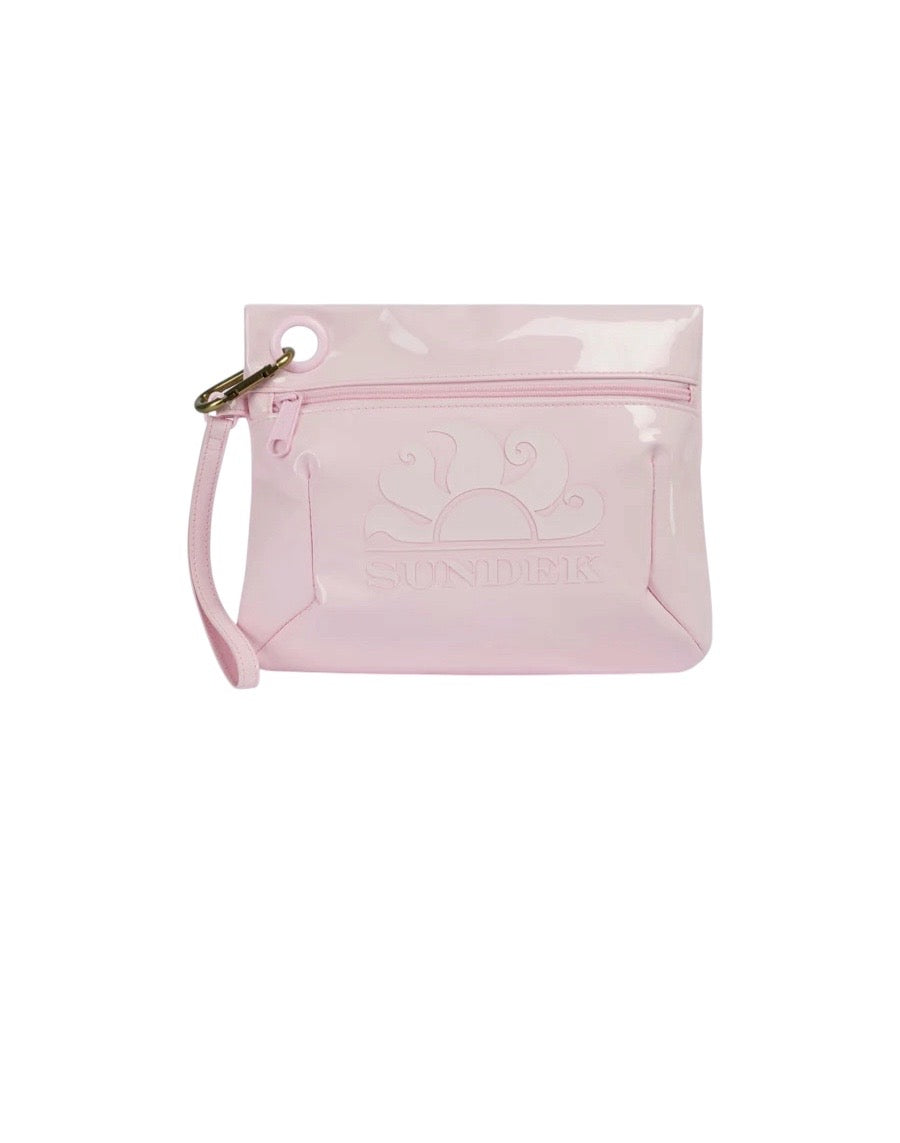 Pochette rosa con logo Sundek gommato
