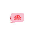 Pochette in gomma rosa con logo Sundek a contrasto
