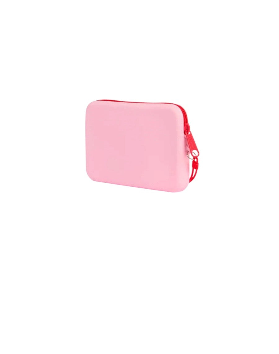Pochette in gomma rosa con logo Sundek a contrasto