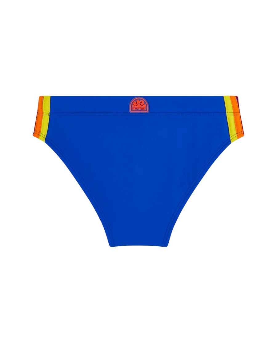 Costume slip blu con stampa logo Sundek