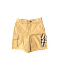 Bermuda beige con tasconi e stampa check Burberry