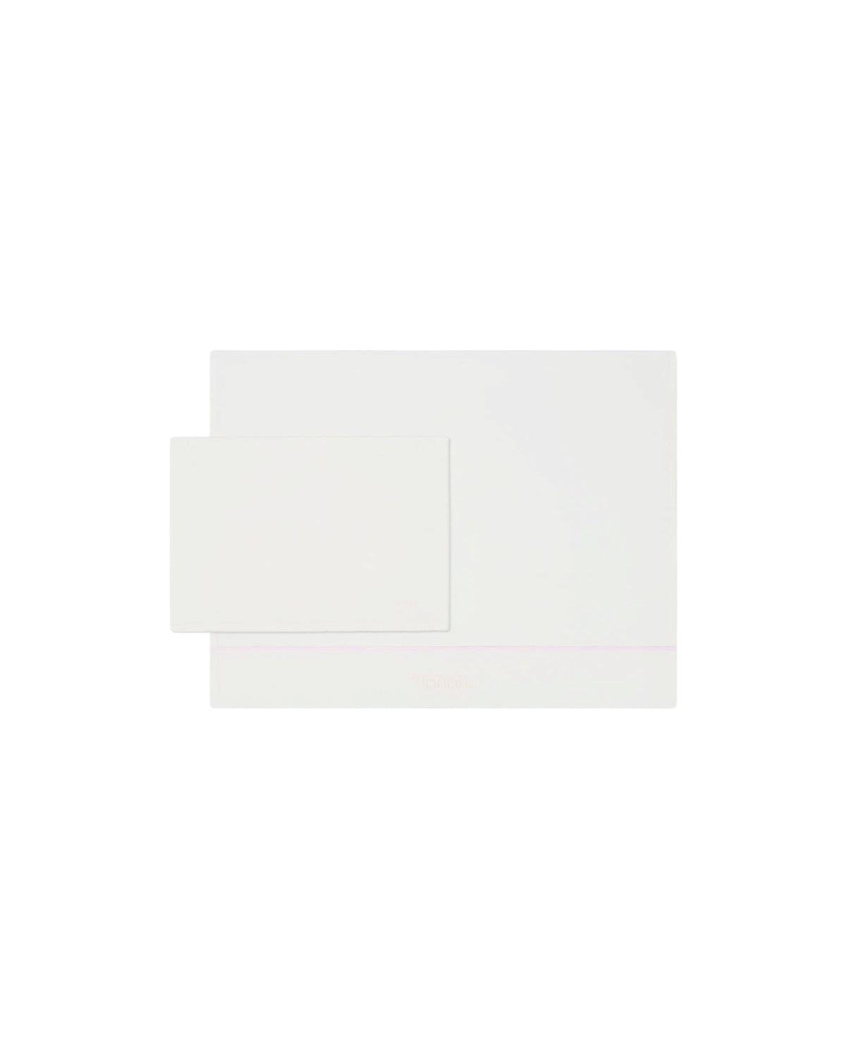 Lenzuolo bianco con dettagli rosa e logo Nanan cucito frontale