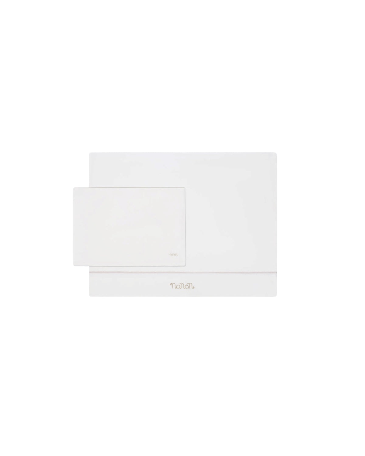 Lenzuolo bianco con dettagli beige e logo Nanan cucito frontale