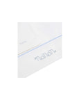 Lenzuolo bianco con dettagli azzurro e logo Nanan cucito frontale