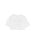 T-shirt cropped bianca con patch logo Chloè