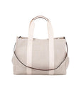 Borsa fasciatoio beige con logo cucito Chloè