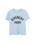 T-shirt azzurra con logo Givenchy a contrasto