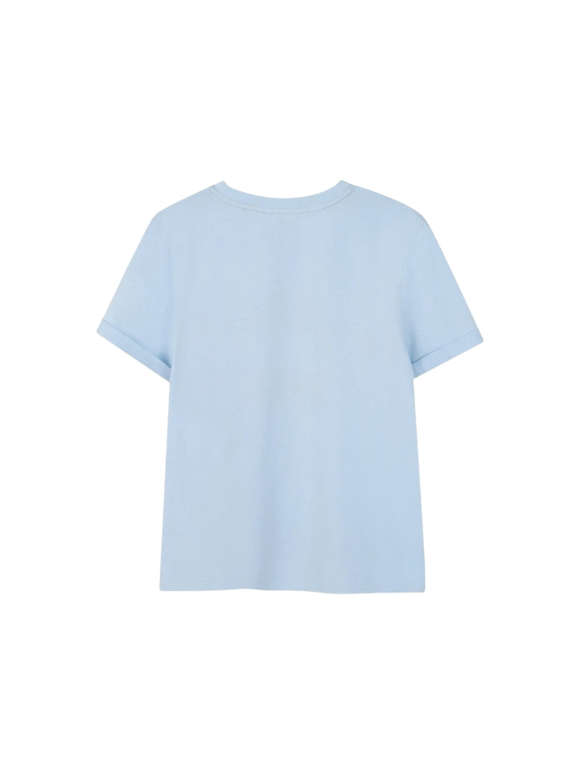 T-shirt azzurra con logo Givenchy a contrasto