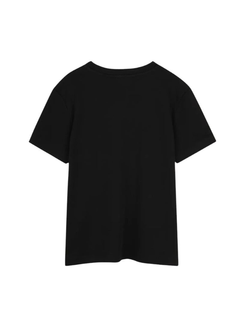 T-shirt nera con dettaglio logo cucito Givenchy