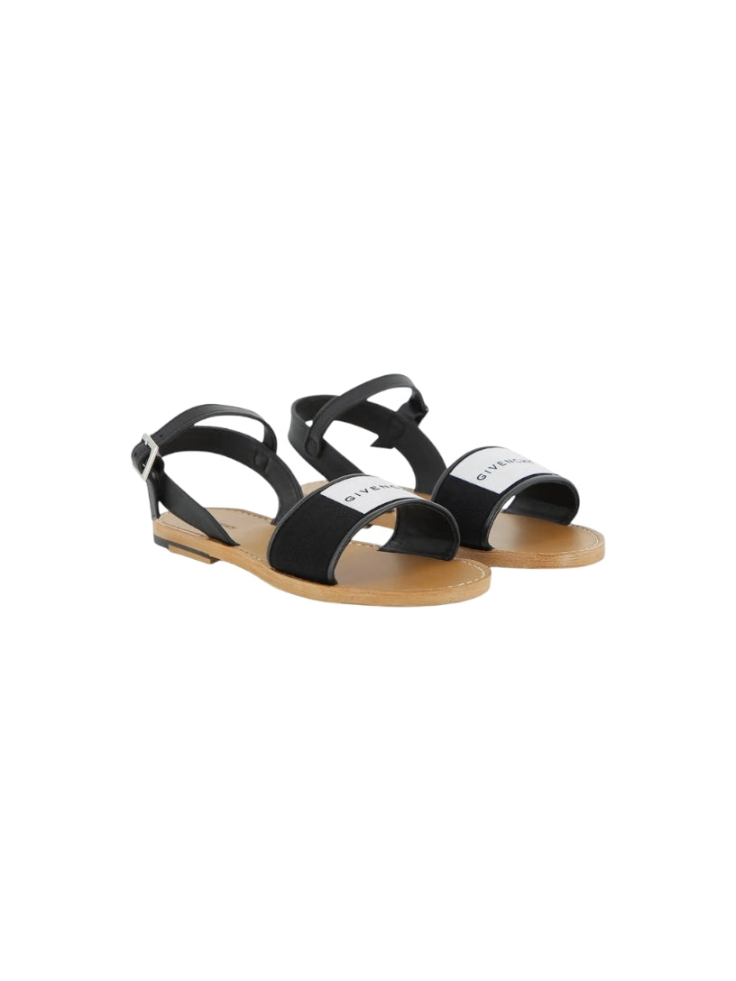 Sandali neri con dettaglio logo Givenchy