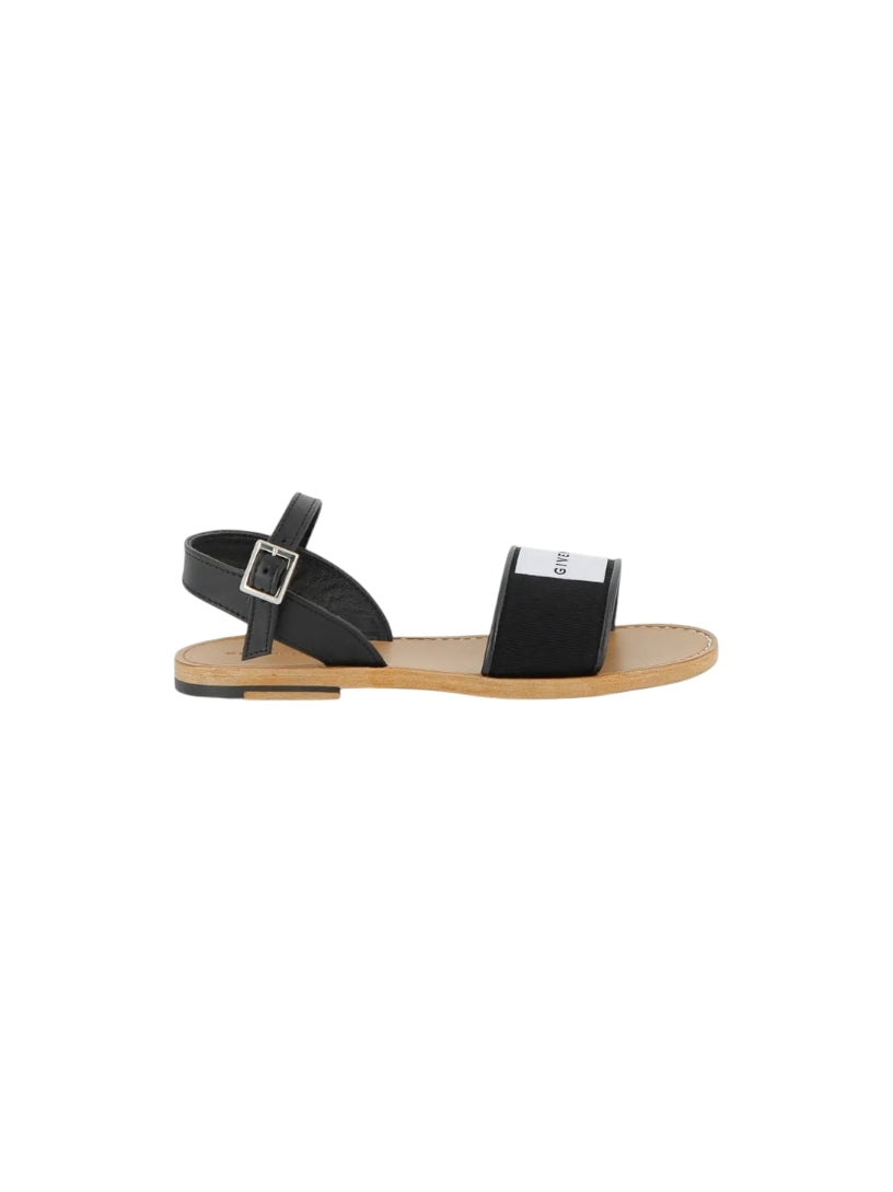 Sandali neri con dettaglio logo Givenchy