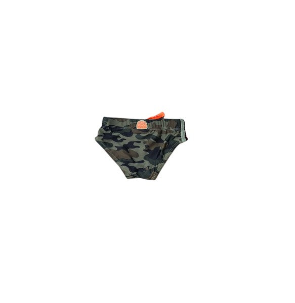 Costume slip verde con stampa camouflage Sundek