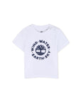 T-shirt bianca con stampa gommata logo Timberland