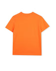T-shirt arancione con stampa logo Timberland a contrasto