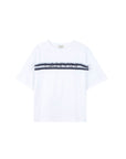 T-shirt bianca con dettaglio laccio blu Lanvin