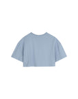 T-shirt cropped blu con stampa logo Chloè